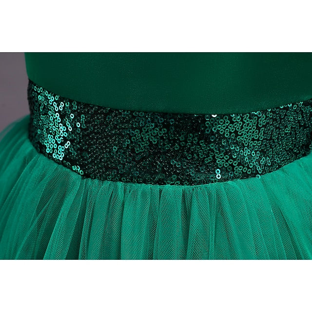 Girl Dress Short Kids Colored Girls' Solid Flower