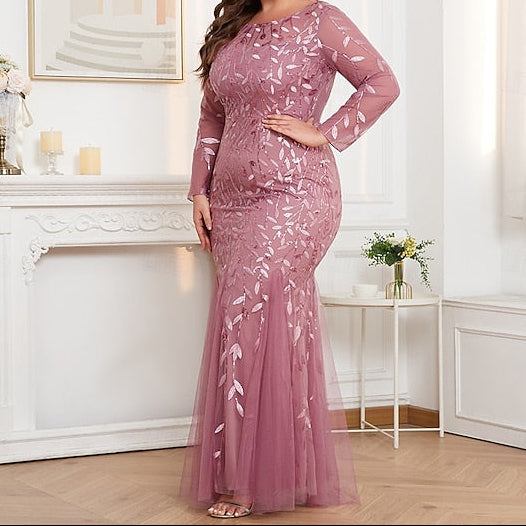 Trumpet Dress Evening Floor / Sparkle Mermaid Formal Gown