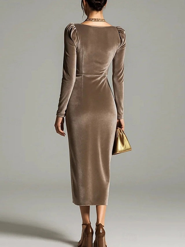 Christmas Women's Midi Dress Sheath Dress Elegant Party