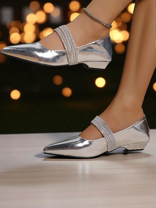 Flats Pointed Elegant Toe Black Leather Patent - Women's