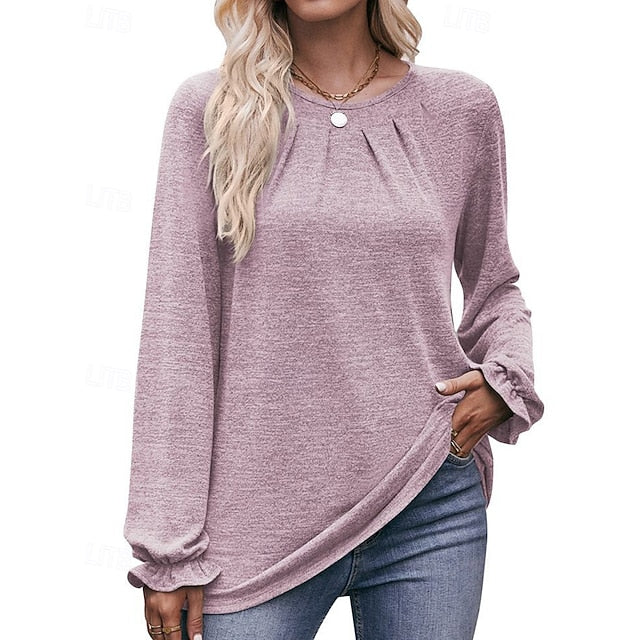 Women's Pullover Shirt Casual Tops Long Sleeve Top