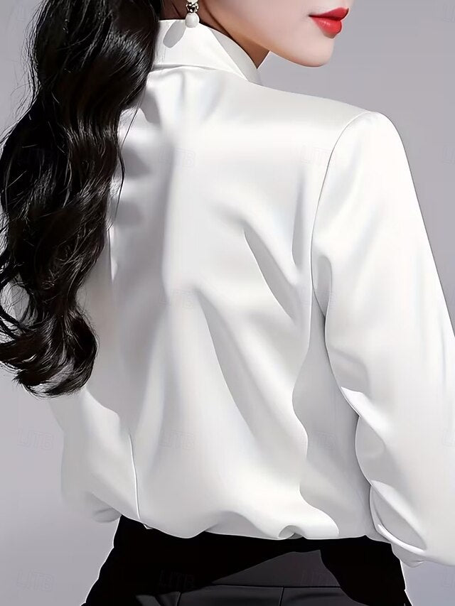 Women's Shirt Blouse Ruched Plain Stylish Basic Classic