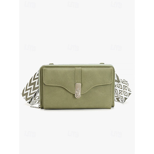 Crossbody Faux Women's Geometric Bag Pattern with Leather