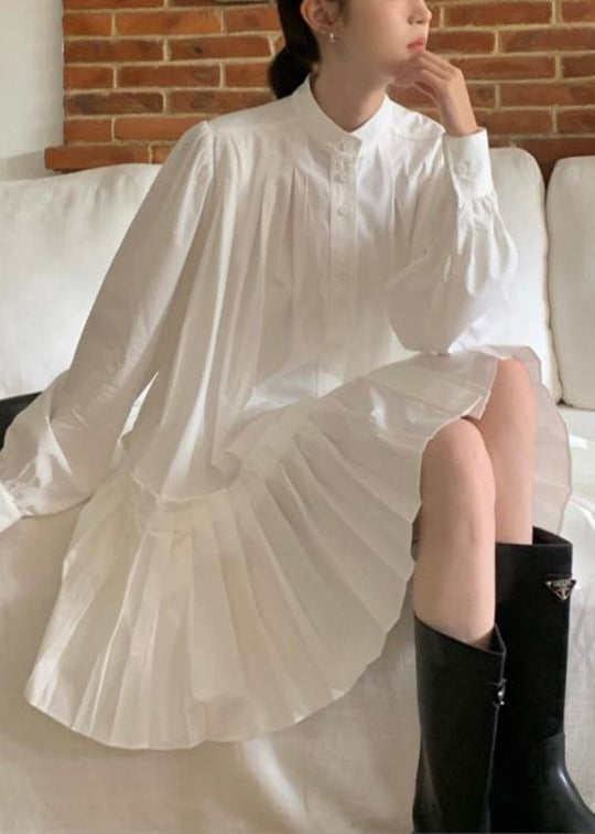Spring Oversized White Dress Art Cotton Wrinkled Shirt