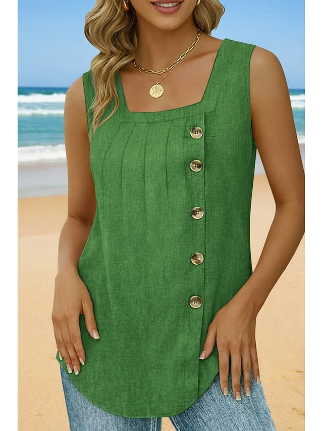 Women's Camisole Tank Top Sleeveless Round Neck
