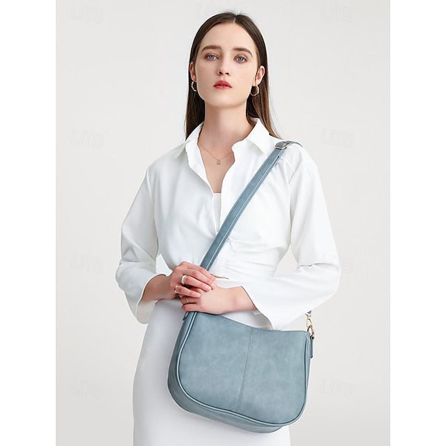Sac bandoulière en cuir pour femme avec chaîne marron et doré