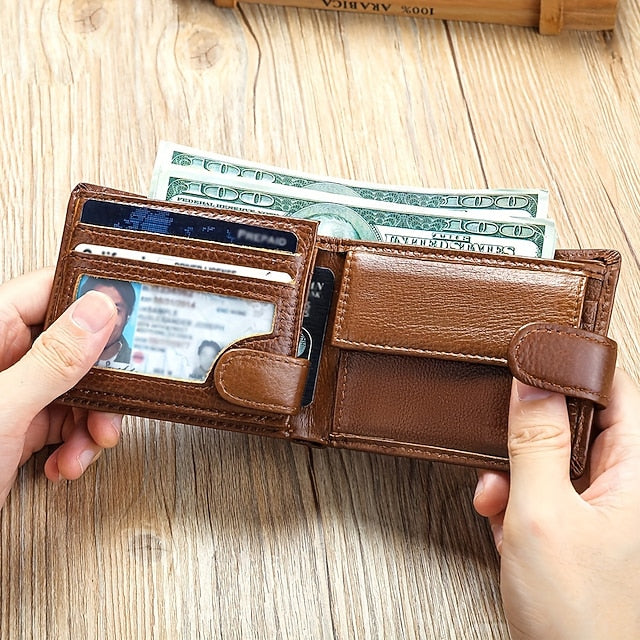 Genuine leather wallet top layer cowhide coin purse multi card