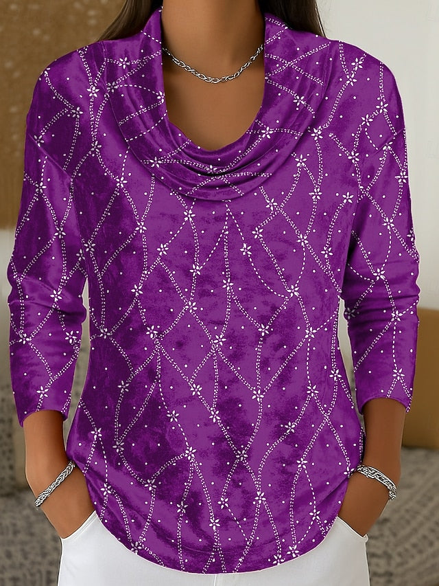 Women's Tunic Tee Print Tiered Floral Graphic Geometric