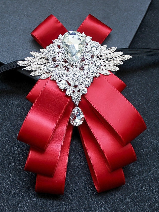 Crystal Ribbon - Luxury Elegant Pin Men's Brooch Tie Bow