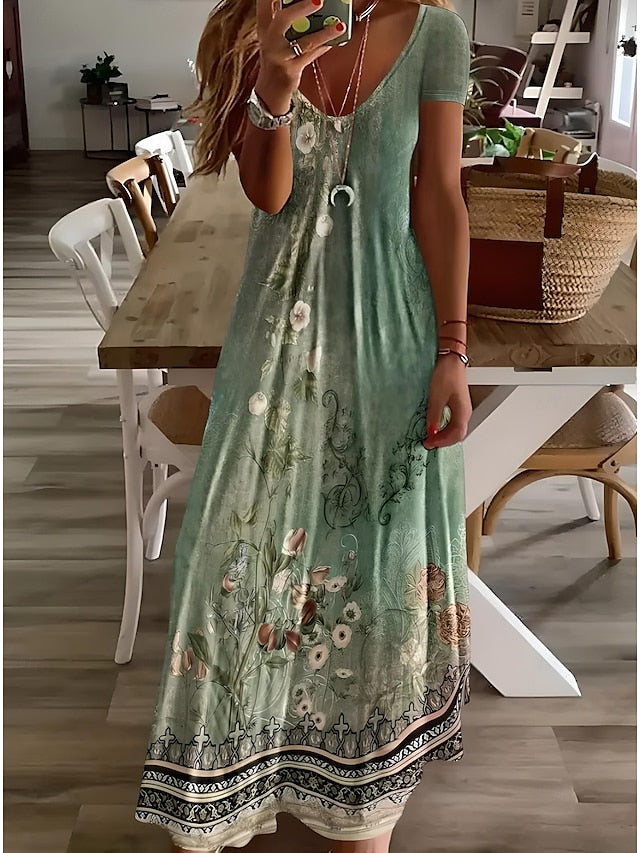 Women's Midi Dress Sundress A Line Dress Vacation Casual