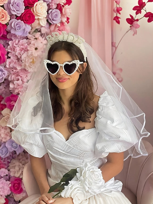 Pearl-Embellished with – Headband Veil 'BRIDE'
