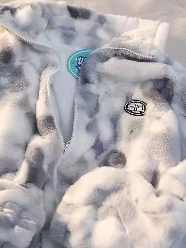 Coat Jacket Women's Warm Faux Teddy Fur Fleece