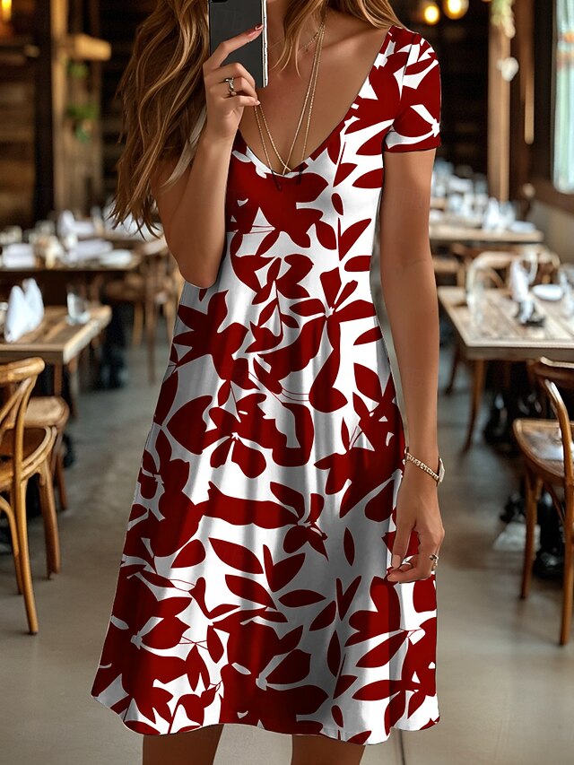 Women's Midi Dress T Shirt Dress Tee Dress Sundress A Line