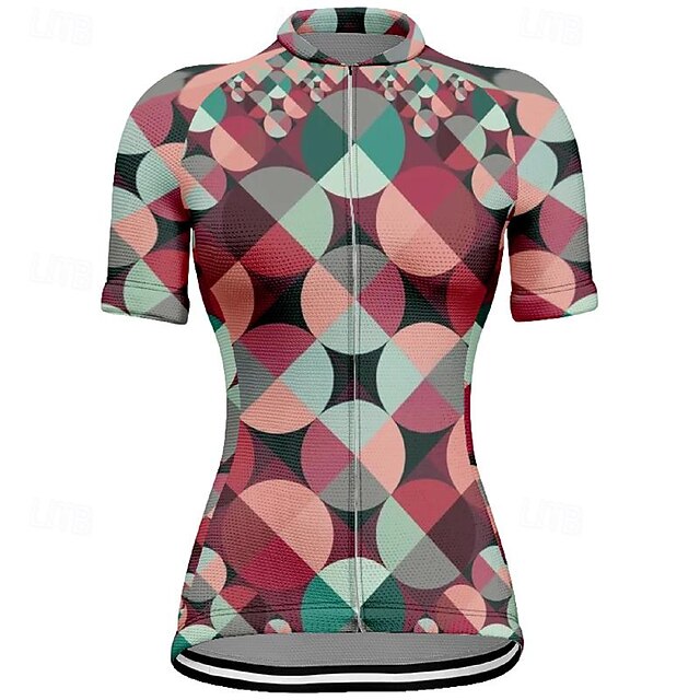 Women's Cycling Jersey Geometic Short Sleeve Bike Tee