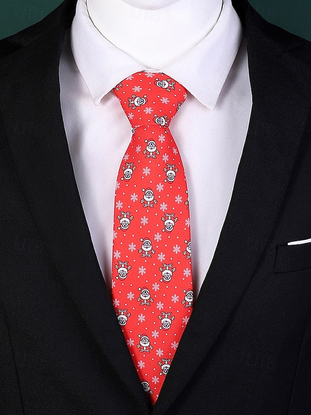 Polyester Tree Tie and Men's Silk – Fun Santa Christmas