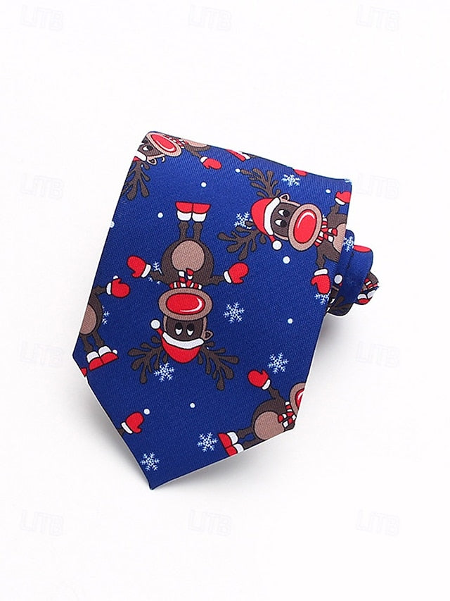 Polyester Tree Tie and Men's Silk – Fun Santa Christmas