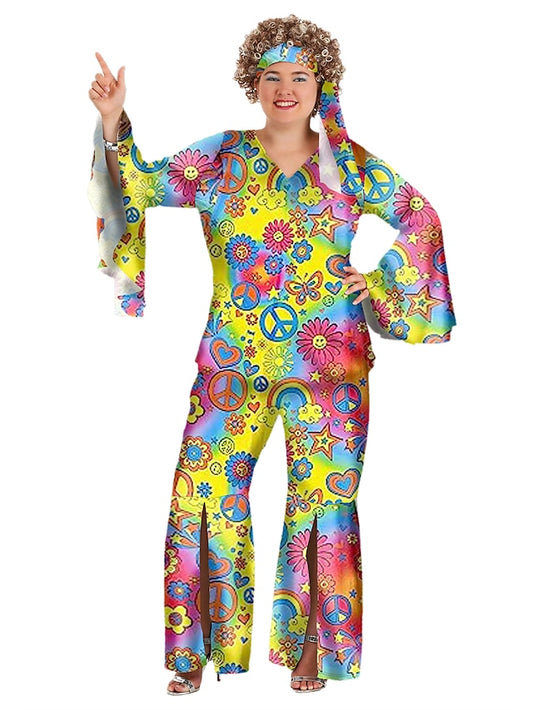 1960s Hippie 1970s Blouse / Shirt Outfits Headband Plus Size