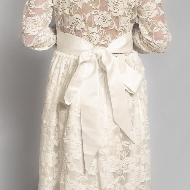 Colored Girl Kids Solid Dress Girls' Flower Long