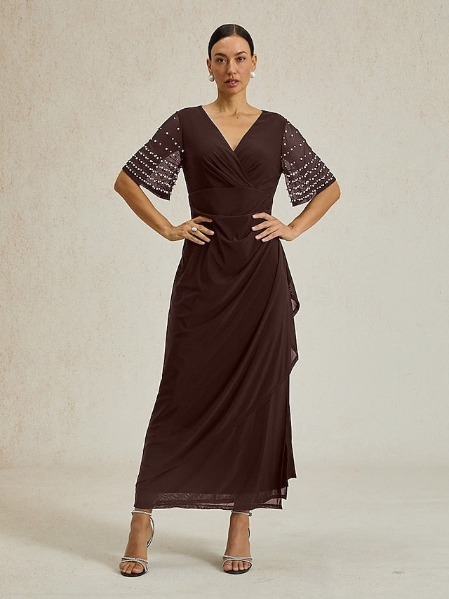 Women's Maxi Dress Sheath Dress Elegant Solid Color Short