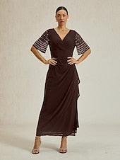 Women's Maxi Dress Sheath Dress Elegant Solid Color Short