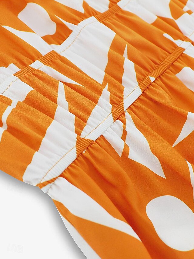 Women's Casual Dress Floral Leaf Backless Print Off