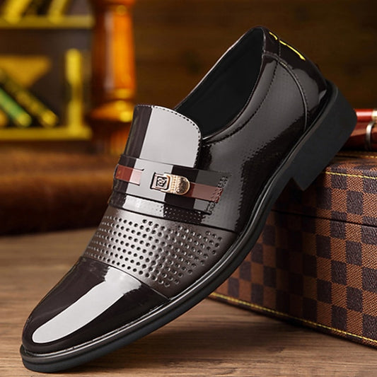 with Men's Brown Loafers Faux Leather Patent