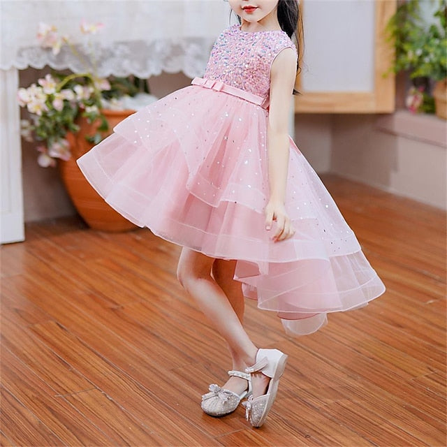 Kids Dress Girls' Solid Sleeveless Color Party
