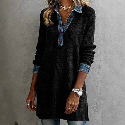 Women's Textured Pullover Sweatshirt Pullover Plain Elegant