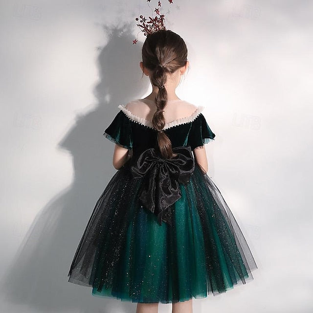 Solid Dress Color Girl Flower Kids Short Party Girls'