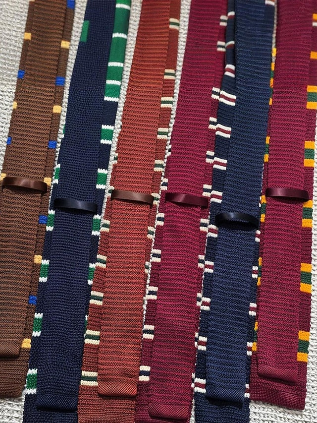 Neck Tie Stylish Woven Stripe - Christmas Men's Knit