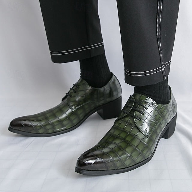 Faux – Crocodile Red Leather Shoes Pattern Men's