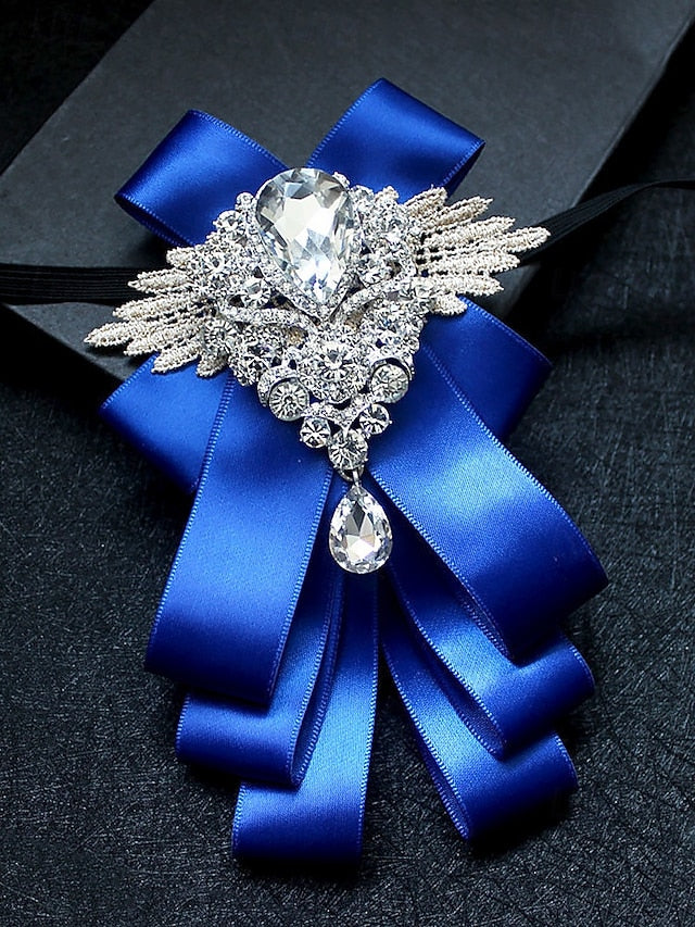Crystal Ribbon - Luxury Elegant Pin Men's Brooch Tie Bow