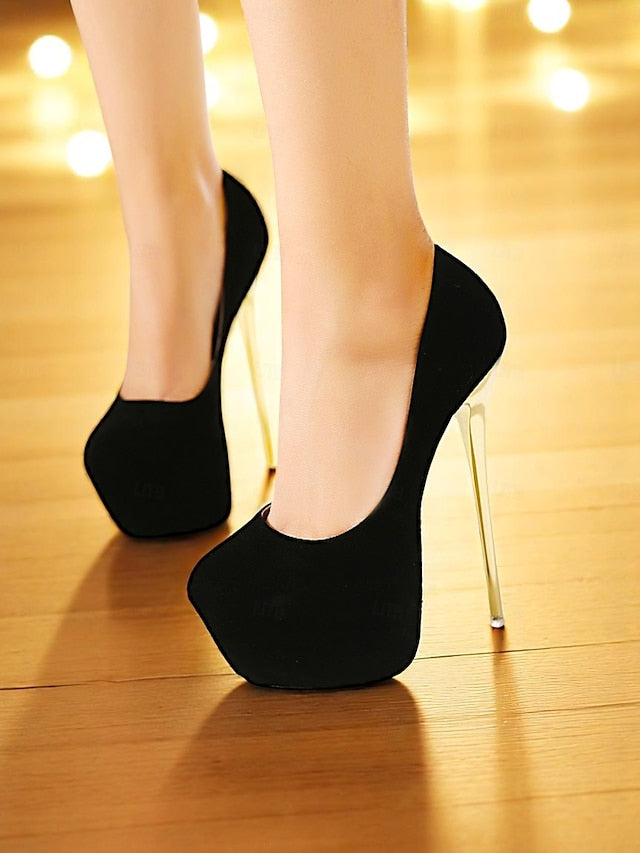 Stiletto Metallic Women's Suede and with Heels Red Platform