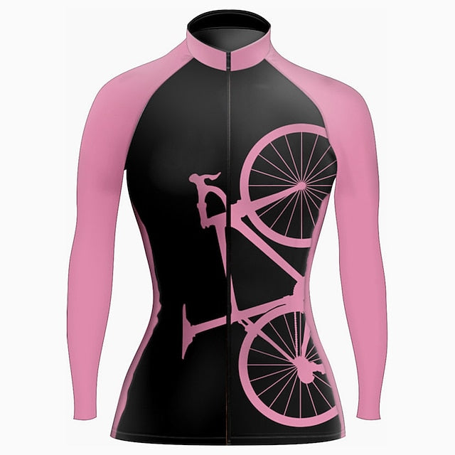 Women's Cycling Jersey Graphic Funny Long Sleeve Bike