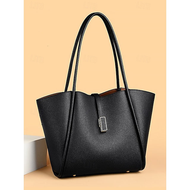 Sac fourre-tout vert en similicuir pour femme