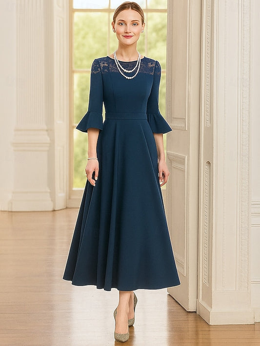 A-Line Ankle Length Party Dress Cocktail Dress Wedding Guest