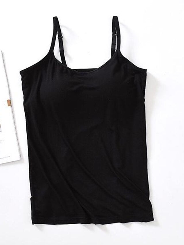 Women's Camisole Tank Top Plain Basic Sleeveless U Neck
