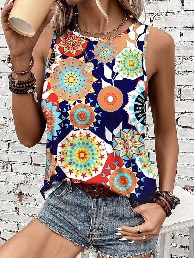 Women's Tank Top Graphic Geometric Vintage Stylish Classic