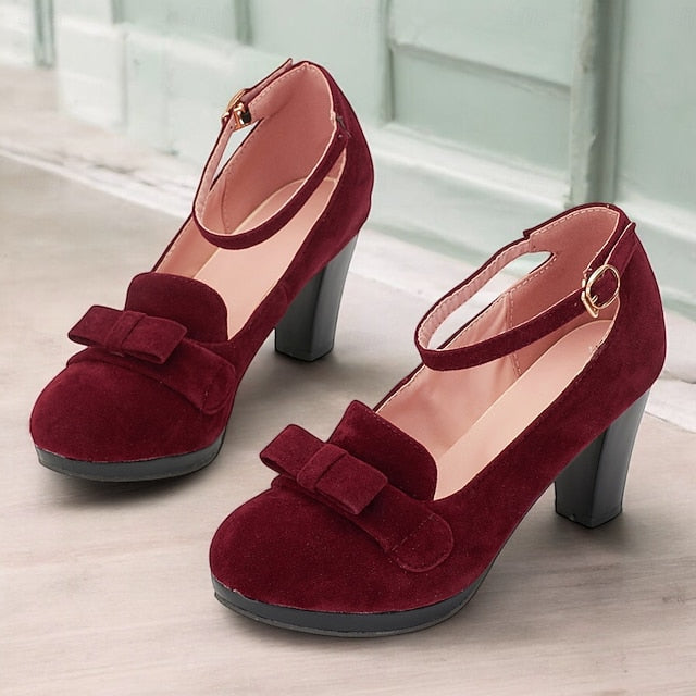 Bow - Green Heels Women's with Mary Detail Suede Jane