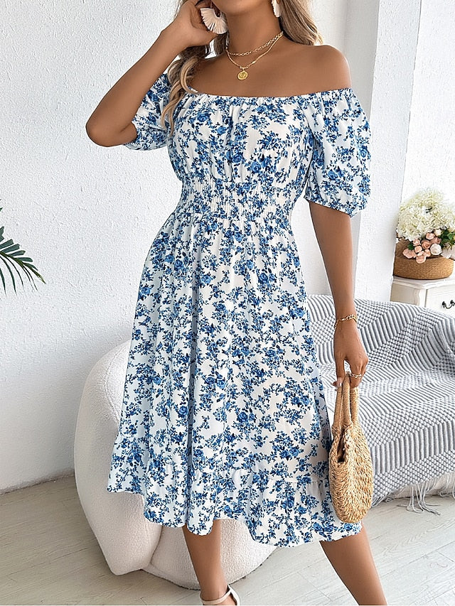 Women's Midi Dress A Line Dress Milkmaid Dress Midi Dress