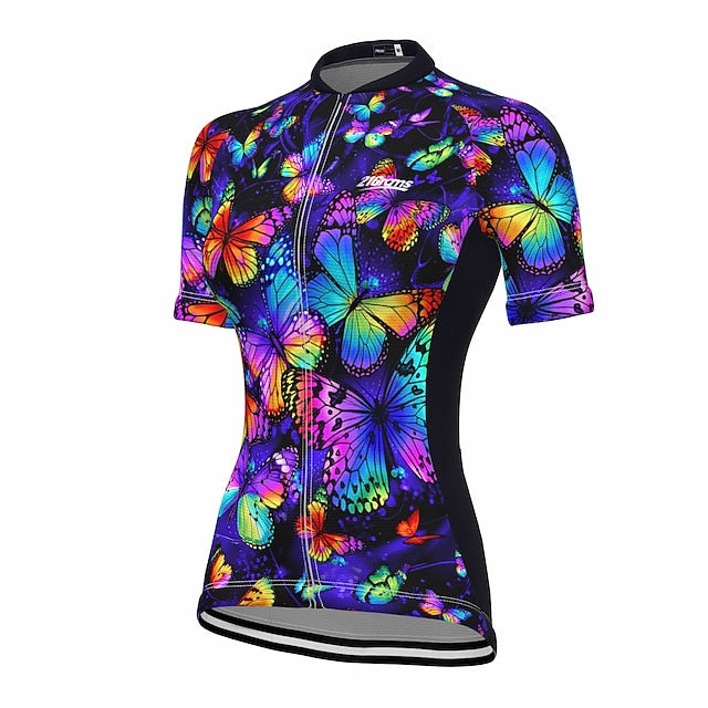 Women's Cycling Jersey Butterfly Short Sleeve Bike Jersey