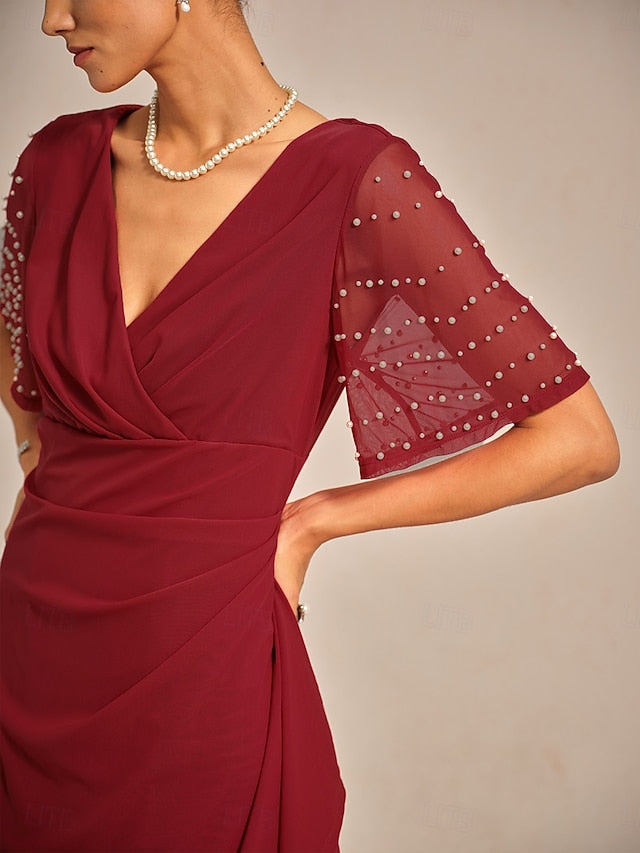 Women's Maxi Dress Sheath Dress Elegant Solid Color Short