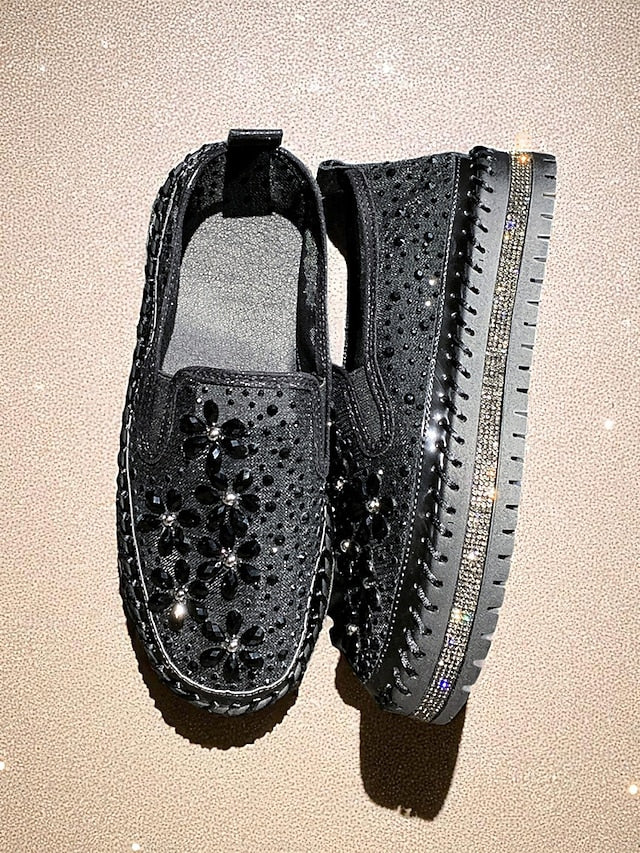 Embellished Mesh Slip-On with Women's Rhinestone Sneakers