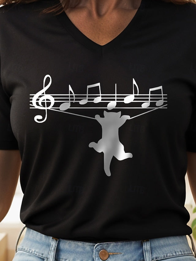 Women's Blouse Print Graphic Cat Letter Vintage Stylish