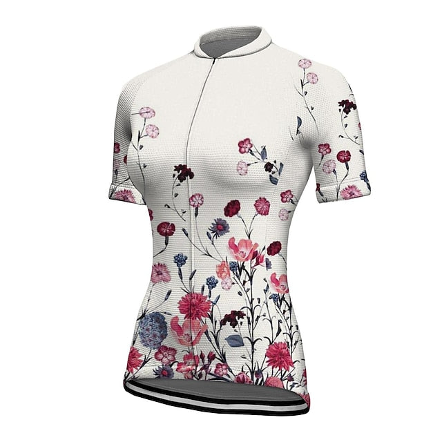 Women's Cycling Jersey Floral Botanical Short Sleeve Bike