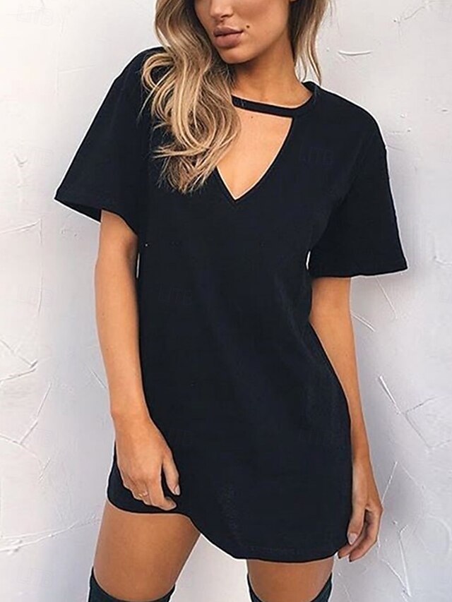 Women's Mini Dress T Shirt Dress Tee Dress Summer Dress