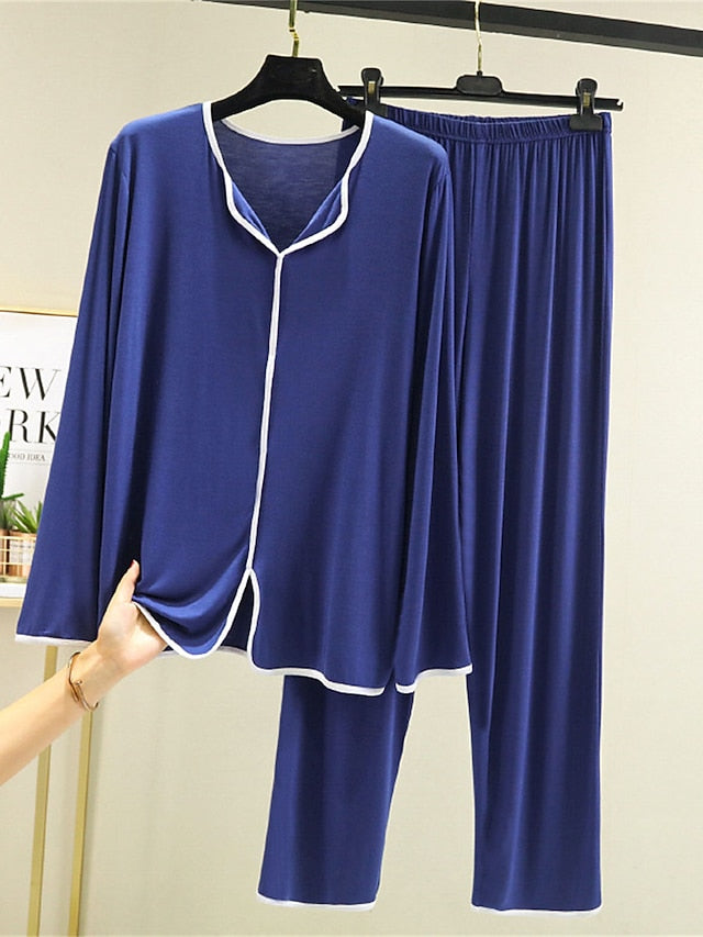 Women's Pajamas Pajama Top and Pant Sets 2 Pieces Pure