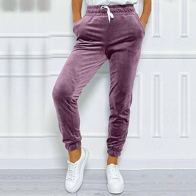 Women's Corduroy Pants Slacks Straight Streetwear Casual