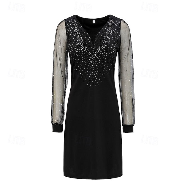 Women's Mini Dress Black Dress Sequin Dress Casual Dress