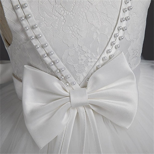 Dress Sleeveless Girls' Solid Color Party Toddler